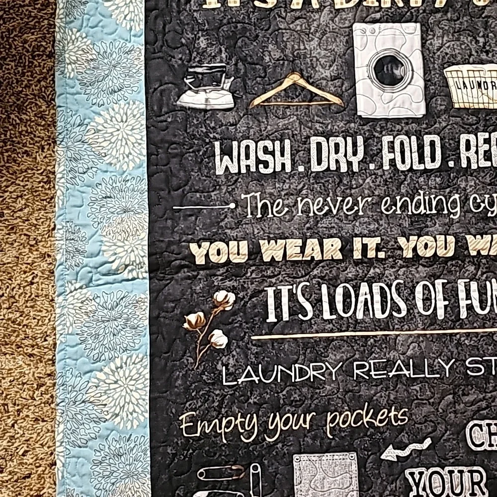 Quilted laundry sign- hand and machine quilted